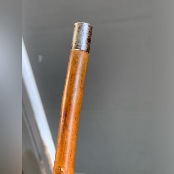 Antique Artisan Hand Crafted Metal Tip Solid Root Wood Cane Walking Stick - Picture 15 of 16